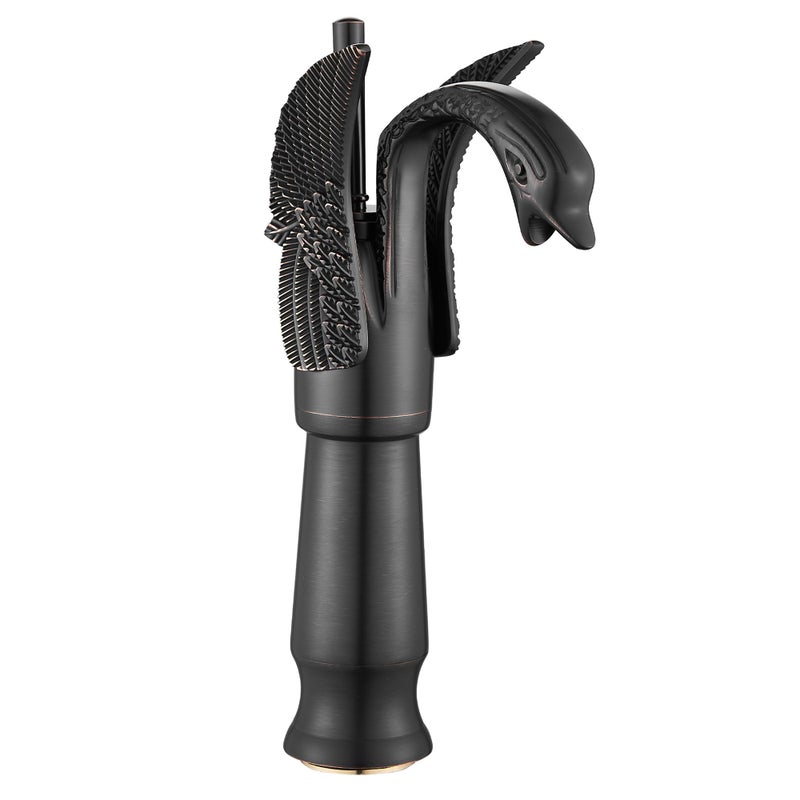 GGStudy Oil Rubbed Bronze Swan Shape Single Handle One Hole Bathroom Vessel Sink Faucet Deck Mount Lavatory Sink Faucet - Image 1